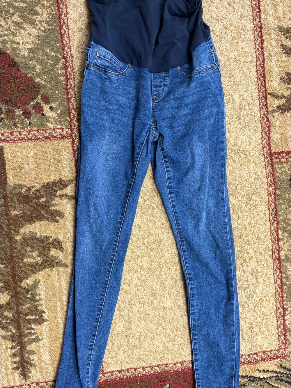 Women’s Dark Blue Maternity Jeggings with Stretch Panel